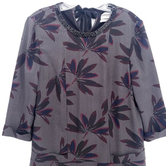 Essentiel Antwerp Gray Floral Dress Beaded - Picture 2 of 9